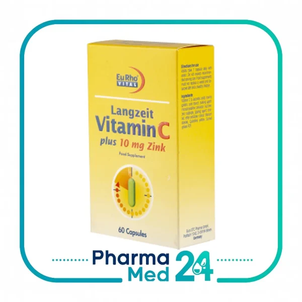 EuRho Vital Langzeit Vitamin C Plus Zink 10 Mg 60 Caps