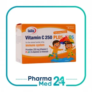 ساشه ویتامین (C) 250 میلی گرم پلاس کیدز بسته بندی 30 عددی (یوروویتال)