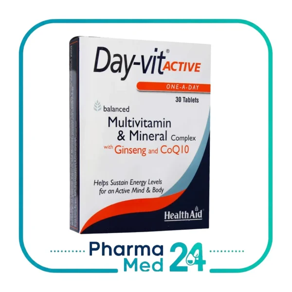 قرص دی ویت اکتیو 30 عددی هلث اید HealthAid Day-vit Active مولتی ویتامین و مینرال حاوی جینسینگ و کوآنزیم Q10