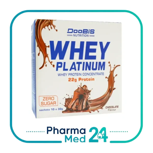 جعبه ساشه پروتئین وی پلاتینیوم دوبیس ۱۰ عددی طعم شکلات Doobis Whey Platinum حاوی ۱۰ ساشه ۳۰ گرمی